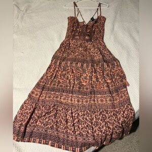 Angie Pink and Black Maxi Dress